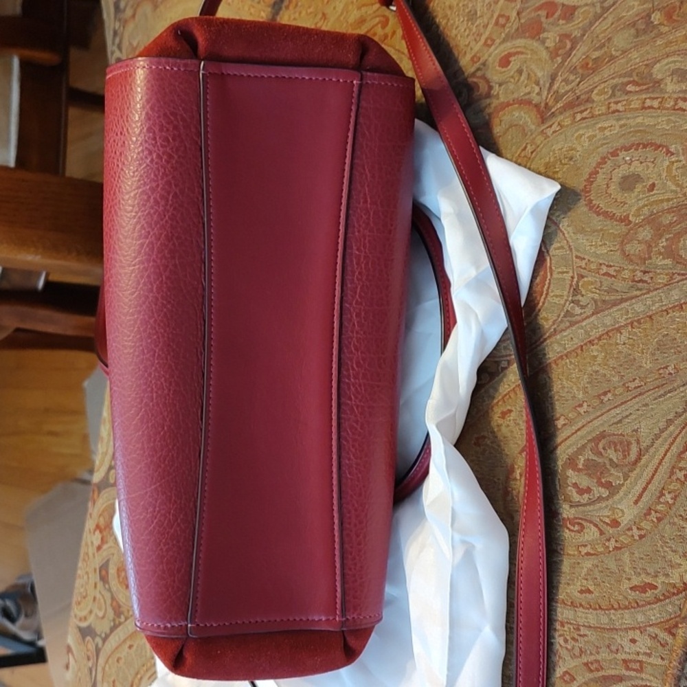 Coach Brooke Leather Suede Cherry crossbody satchel F31418. NWT - Picture 5 of 16